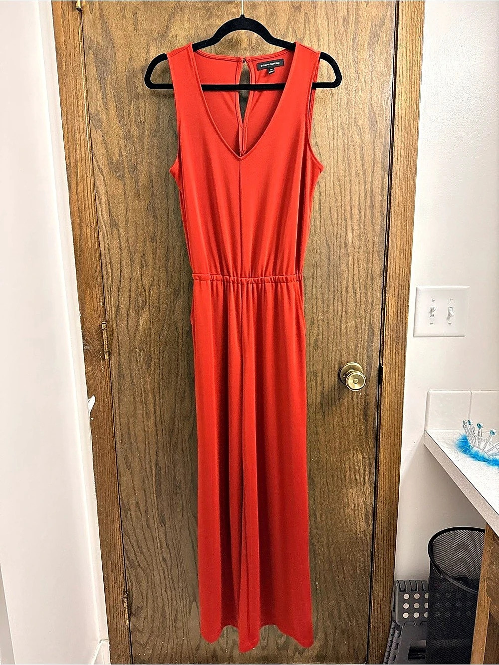 Banana Republic Autumn Fall Red/Orange Maxi Dress Size XS Like New